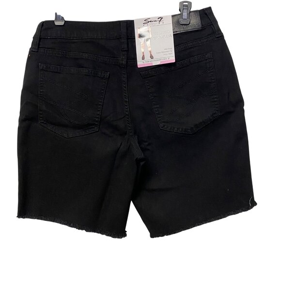 Seven7 Womens Relaxed Bermuda Shorts Black Cotton Blend Size 8 NWT - Picture 3 of 10